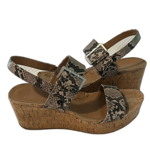 New Directions Women's Snakeskin Wedge Sandals Size 8.5 - Picture 2 of 6